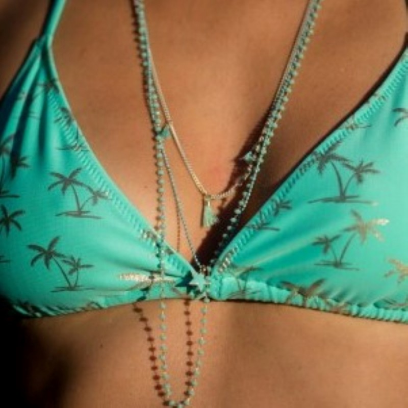 Sautoir triple rangs turquoise Sautoir triple rangs turquoise