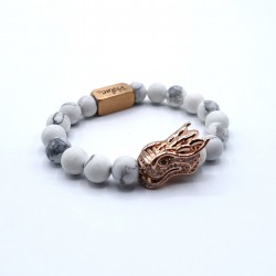 White dragon bracelet with howlite