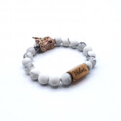 White dragon bracelet with howlite