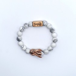 White dragon bracelet with howlite