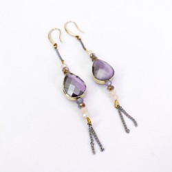 Goutte purple earrings
