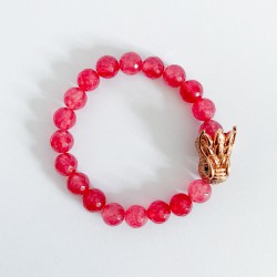 Bracelet Dragon en agate rose