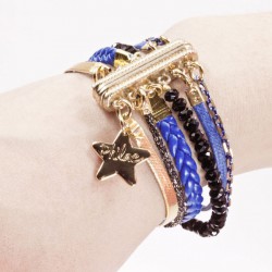 Bracelet aimanté bleu & or
