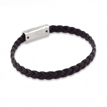 Bracelet tressé en cuir Homme