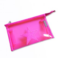 Pochette plastique rose fluo