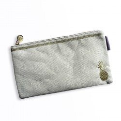 Pochette en lin, ananas doré