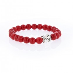 Bracelet Lucky  Homme Jade  rouge et buddha