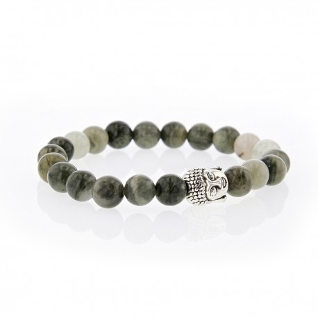 Bracelet Lucky Homme agate mousse et buddha