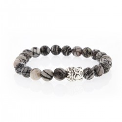 Bracelet Lucky Homme jaspe zebré et buddha