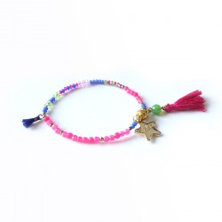 Bracelet lucky fushia & or