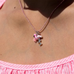 Pink flamingo necklace