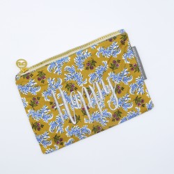 "Happy" yellow floral print...