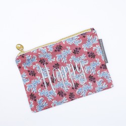 "Happy" pink floral print...
