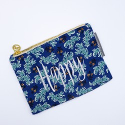 "Happy" dark blue floral...