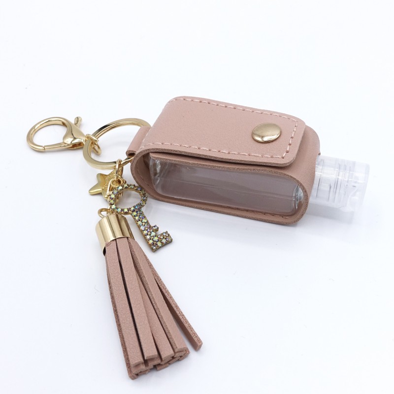 Porte-clés Cuir Fleur Marron - Breloque De Sac Élégante Pour Femme - Charms Décoratif Pour Sac à Main, Sac à Dos Ou Clés