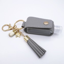 Gray and gold key ring