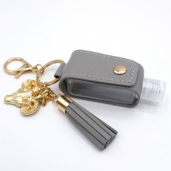 Golden and grey ram key ring
