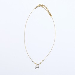 Collier médaillon blanc