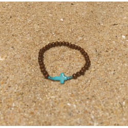 Bracelet en bois et pierre...
